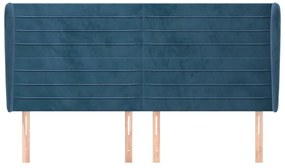 vidaXL Κεφαλάρι με Πτερύγια Σκούρο Μπλε 183x23x118/128 εκ. Βελούδινο