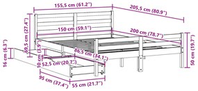 ΣΚΕΛΕΤΟΣ ΚΡΕΒ. ΧΩΡΙΣ ΣΤΡΩΜΑ ΛΕΥΚΟ 150X200 ΕΚ ΜΑΣΙΦ ΠΕΥΚΟ 3301613