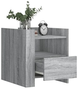 vidaXL Κομοδίνο Sonoma Γκρι 45x50x50 εκ. από Επεξεργασμένο Ξύλο