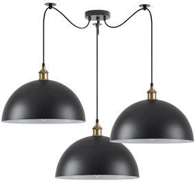 SE21-BR-10-BL3-MS40 MAGNUM Bronze Metal Pendant Black Shade with Black Fabric Cable+ HOMELIGHTING 77-8697