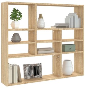 vidaXL Ραφιέρα Τοίχου Sonoma Δρυς 90 x 16 x 78 εκ. από Επεξ. Ξύλο