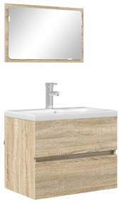 vidaXL Σετ Επίπλων Μπάνιου με συρτάρι Δρύς Sonoma Επεξεργασμένο ξύλο