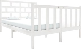 vidaXL Πλαίσιο Κρεβατιού Λευκό 120x190 εκ Μασίφ Πεύκο Small Double