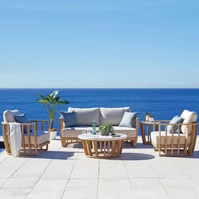 Σαλόνι Κήπου Woodland 01-00-2661 (Σετ 4Τμχ) Με Μαξιλάρια Beige-Oak Five Seater