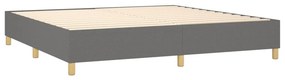 vidaXL Κρεβάτι Boxspring με Στρώμα &amp; LED Σκ.Γκρι 200x200εκ. Υφασμάτινο