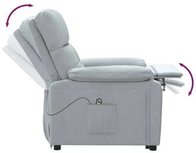 vidaXL Πολυθρόνα με Ανύψωση Ανοιχτό Γκρι Υφασμάτινη