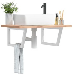 vidaXL Βραχίονες Ραφιών για Νιπτήρα Τραπεζοειδή 2 Τεμ. Λευκοί Χάλυβας