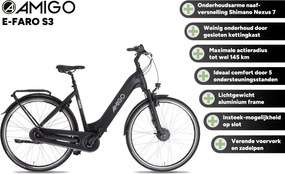 E-Faro S3 28 Inch 53 cm Women 7SP Roller brakes Matte black