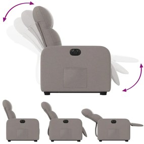 vidaXL Πολυθρόνα Ηλεκτρική Ανακλ.Taupe Υφασμάτινη