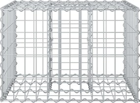 vidaXL Ανασηκωμένο κρεβάτι gabion Ασημί