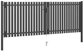 vidaXL Πόρτα Περίφραξης Κήπου Ανθρακί 4 x 1,7 μ. Ατσάλινη
