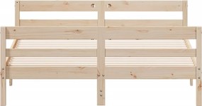 vidaXL Bed Frame Φυσικό 120 x 200 cm Solid pine wood, Plywood slats