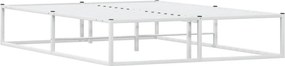 vidaXL Πλαίσιο κρεβατιού χωρίς στρώμα Λευκό 140x200 cm Μεταλλικό