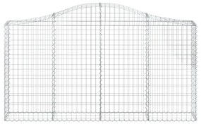 Συρματοκιβώτια Τοξωτά 13 τεμ. 200x30x100/120 εκ. Γαλβαν. Ατσάλι - Ασήμι