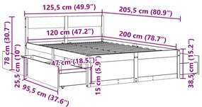 ΠΛΑΙΣΙΟ ΚΡΕΒΑΤΙΟΥ ΜΕ ΣΥΡΤΑΡΙΑ 120X200 ΕΚ ΜΑΣΙΦ ΞΥΛΟ ΠΕΥΚΟ 3282351