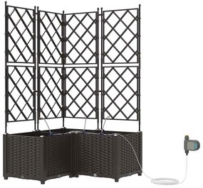 vidaXL Ζαρντινιέρες κήπου Καφέ 80 x 80 x 142 cm Ατσάλι