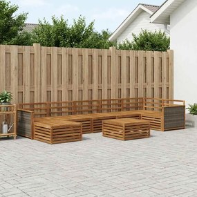 vidaXL Σειρά Καναπέ Εξωτερικού 8 pcs Φυσικό
