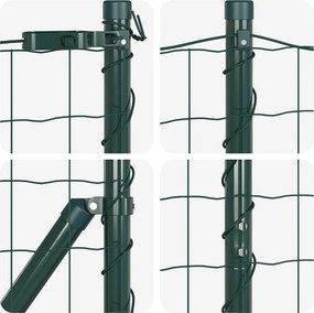 vidaXL Τεντώτο με στήριγμα Πράσινο 1 x 10 m Ατσάλι