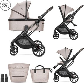 BABY STROLLER GLORY 2in1 BEIGE +ADAPTERS+pram body