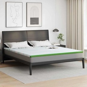 vidaXL Στρώμα επικάλυψης Λευκό και Πράσινο 180 x 200 cm