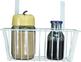 Κρεμαστό Μεταλλικό Καλάθι Ντουλαπιού 28x10x23cm Άσπρο ή Μαύρο - Άσπρο