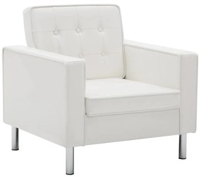 vidaXL Πολυθρόνα Λευκή 75x70x75 εκ. από Συνθετικό Δέρμα