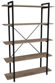 Bookcase Reson oa melaminek-black metal 120x34x180cm 120x34x180 εκ.