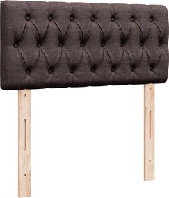 vidaXL Κρεβάτι Boxspring με Στρώμα Σκούρο Καφέ 90x190 εκ. Υφασμάτινο