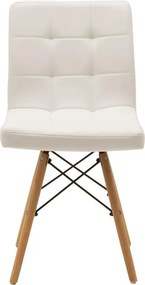 Καρέκλα Cian II PU λευκό-φυσικό πόδι 43x56x81 εκ.