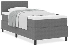 vidaXL Κρεβάτι με Χαλάκι με Στρώμα Ανοιχτό Γκρι 90x200 εκ. Ύφασμα βελούδου