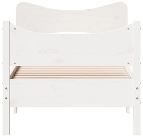 vidaXL Σκελετός Κρεβ. Χωρίς Στρώμα Λευκό 75x190 εκ Μασίφ Πεύκο