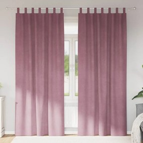 vidaXL Κουρτίνες με κουρτίνες 2 pcs Σκούρο Ροζ 140 x 225 cm Βελούδο