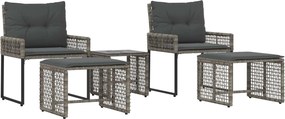 vidaXL Σετ Εξωτερικών Επίπλων με μαξιλάρι 5 pcs Γκρι