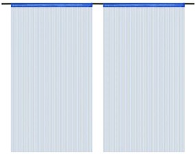 Κουρτίνες με Κρόσσια 2 τεμ. Μπλε 140 x 250 εκ. - Μπλε