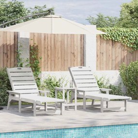 vidaXL Ξαπλώστρες 2 τμχ, Λευκές, 162x53x98.5 εκ., HDPE