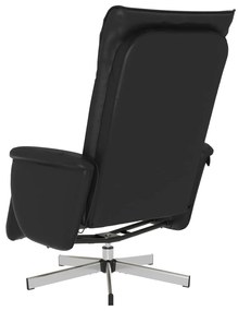 vidaXL Πολυθρόνα Μασάζ Ανακλινόμενη με Υποπόδιο Μαύρη Συνθετικό Δέρμα