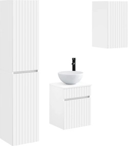 vidaXL Σετ Επίπλων Μπάνιου 3 τμχ. Λευκό 33 x 34,5 x 160 εκ