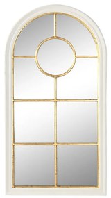 Τοίχο καθρέφτη Home ESPRIT Λευκό Χρυσό Παράθυρο 68 x 4 x 128 cm
