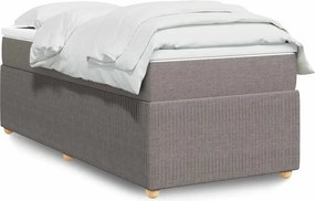 vidaXL Κρεβάτι Boxspring με Στρώμα Taupe 90x190 εκ.Υφασμάτινο