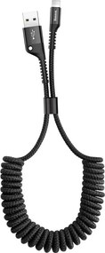 Baseus Καλώδιο Lightning Fish Eye Spring MFI 2A 1m (Μαύρο)