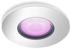 Έξυπνο Χωνευτό Σποτ Μπάνιου Ασημί ΙΡ44 Led GU10 5,7W RGBW Hue Xamento 929003074701 Philips Hue-929003074701-Ασημί 929003074701