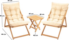Garden Table &amp; Chairs Set (3 Pieces) My005 Brown
Cream