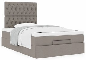 vidaXL Οθωμανικό κρεβάτι με στρώμα Taupe 120x200cm ύφασμα