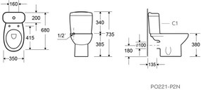 Σετ λεκάνης Karag Venice Rimless οριζόντια
