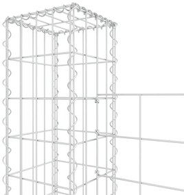 vidaXL Συρματοκιβώτιο σε U Σχήμα με 7 Στύλους 740x20x150 εκ Σιδερένιο