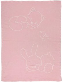 Κουβερτάκι Βρεφικό Πλεκτό N485340 75x100cm Pink-Beige Nattou Cuddle 75x100cm Πολυέστερ