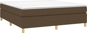 vidaXL Κρεβάτι Boxspring με Στρώμα Σκούρο Καφέ 160x200 εκ Υφασμάτινο