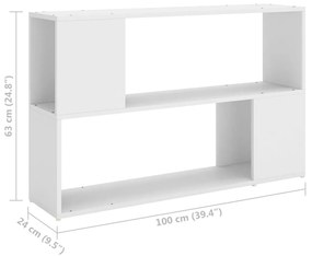 Βιβλιοθήκη Λευκή 100 x 24 x 63 εκ. από Επεξεργασμένο Ξύλο - Λευκό