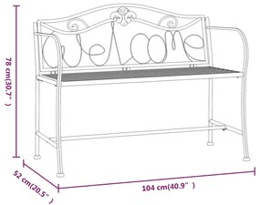 vidaXL Παγκάκι Κήπου Διθέσιο Μαύρο 104 εκ. από Ατσάλι