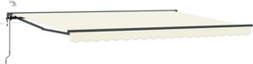 vidaXL Ηλεκτρικό Αναδιπλούμενο Σκίαστρο Κρεμ 5 x 3 m